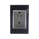 Placa lucek contacto duplex cristal espejo negro - La nueva eléctrica