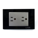 Placa lucek crystal contacto duplex negro/negro - La nueva eléctrica
