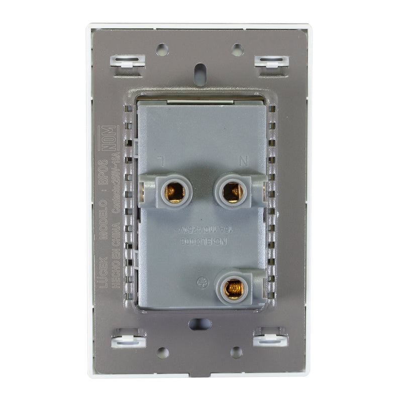 Placa Lucek metal contacto duplex plata