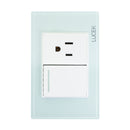 Placa Lucek crystal contacto y apagador crystal/blanco - La nueva eléctrica