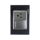Placa Lucek 1 apagador sencillo y 1 contacto de 15 módulos - La nueva eléctrica
