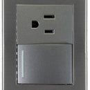 Placa Lucek metal 1 apagador sencillo 1 contacto anonizado - La nueva eléctrica