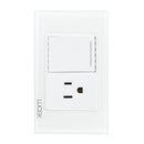 Placa Lucek crystal contacto y apagador escalera blanco/blanco - La nueva eléctrica
