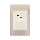 Placa Lucek crystal contacto y apagador escalera dorado/marfil - La nueva eléctrica