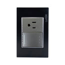 Placa Lucek colors apagador escalera y 1 contacto negro - La nueva eléctrica