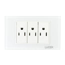 Placa Lucek crystal c/3 contactos blanco/blanco - La nueva eléctrica