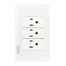Placa Lucek crystal c/3 contactos blanco/blanco - La nueva eléctrica