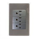 Placa Lucek Metal 3 contactos anodizado - La nueva eléctrica
