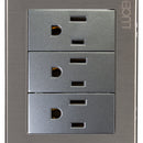 Placa Lucek Metal 3 contactos anodizado - La nueva eléctrica