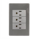 Placa Lucek Metal 3 contactos plata - La nueva eléctrica