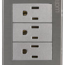 Placa Lucek Metal 3 contactos plata - La nueva eléctrica