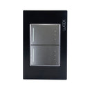 Placa Lucek Colors c/2 apagadores escalera negro - La nueva eléctrica