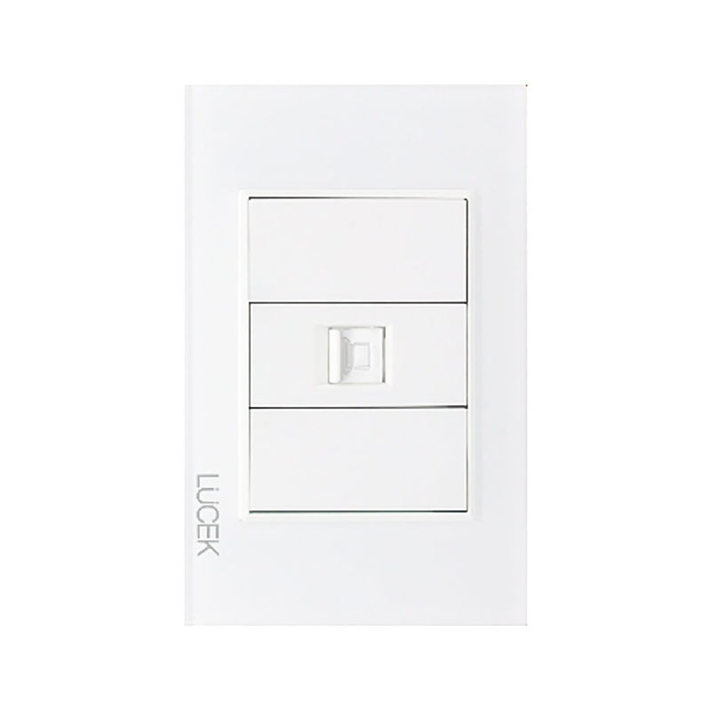 Placa Lucek crystal toma rj45 blanco/blanco