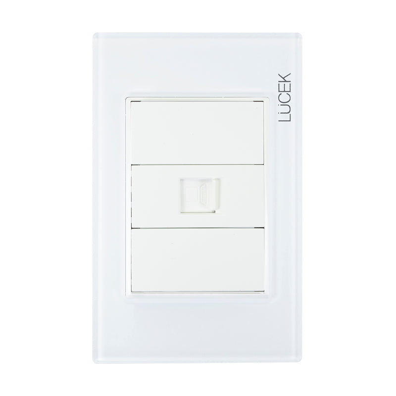 Placa Lucek colors jack rj45 blanco