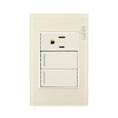Placa Lucek Colors c/2 apagadores escalera y 1 contacto hueso - La nueva eléctrica