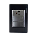 Placa Lucek Colors c/2 apagadores escalera y 1 contacto negro - La nueva eléctrica