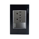 Placa Lucek Colors apagadores escalera y 2 contactos negro - La nueva eléctrica