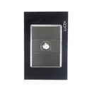Placa Lucek toma de televisión cristal espejo negro - La nueva eléctrica