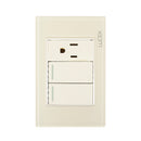 Placa Lucek Colors c/2 apagadores sencillos y 1 contacto hueso - La nueva eléctrica