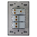 Placa Lucek Metálica 2 apagadores 1 contacto plata - La nueva eléctrica