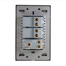 Placa Lucek Metálica 2 apagadores 1 contacto anodizado - La nueva eléctrica