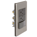 Placa Lucek Metálica 1 apagador 2 contactos anodizado - La nueva eléctrica