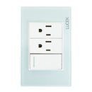 Placa Lucek Crystal c/2 contactos y 1 apagador crystal/blanco - La nueva eléctrica