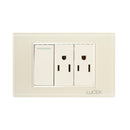 Placa Lucek Colors apagador sencillo y 2 contactos hueso - La nueva eléctrica
