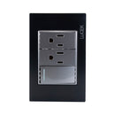 Placa Lucek Colors apagador sencillo y 2 contactos negro - La nueva eléctrica