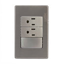 Placa Lucek Metálica 1 apagador 2 contactos plata - La nueva eléctrica