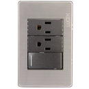 Placa Lucek Metálica 1 apagador 2 contactos anodizado - La nueva eléctrica