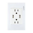 Placa Lucek Colors c/2 contactos y 2 entradas USB blanco - La nueva eléctrica