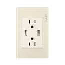 Placa Lucek Colors c/2 contactos y 2 entradas USB hueso - La nueva eléctrica