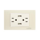Placa Lucek Colors c/2 contactos y 2 entradas USB hueso - La nueva eléctrica