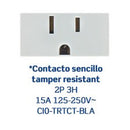 Contacto Leviton Cien sencillo con tierra blanco - La nueva eléctrica