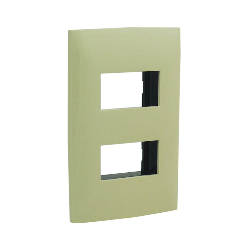 Placa Leviton cien 2v marfil