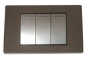 Placa Lucek metal 3 apagadores sencillos anonizado - La nueva eléctrica