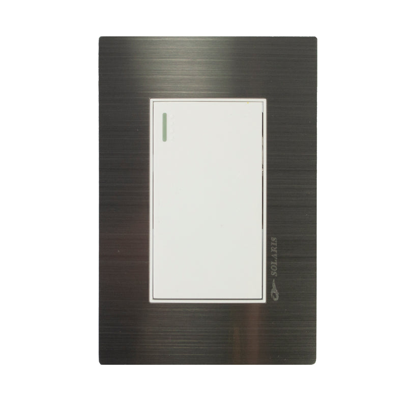 Placa Solaris acero inox. c/ bco 1 apagador