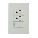 Placa Solaris lisa 2 contactos 1 apagador escalera o sencillo - La nueva eléctrica