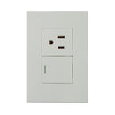 Placa Solaris lisa 1 apagador escalera o sencillo + 1 contacto - La nueva eléctrica