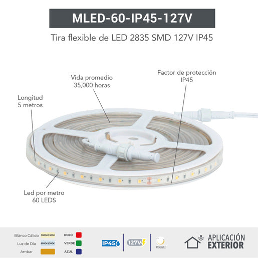 Tira Tecnolite  flexi. ip45 bco cal.mled-60-ip45-127v-cd/bc