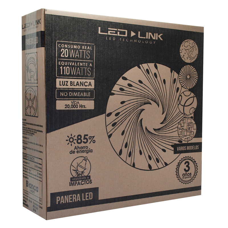 PLAFON LED LINK 20 W FRIO 6500K 127V TEXTURAS C