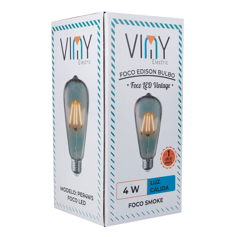 FOCO VINY LED 4W VINTAGE ST64 EDISON SMOKE