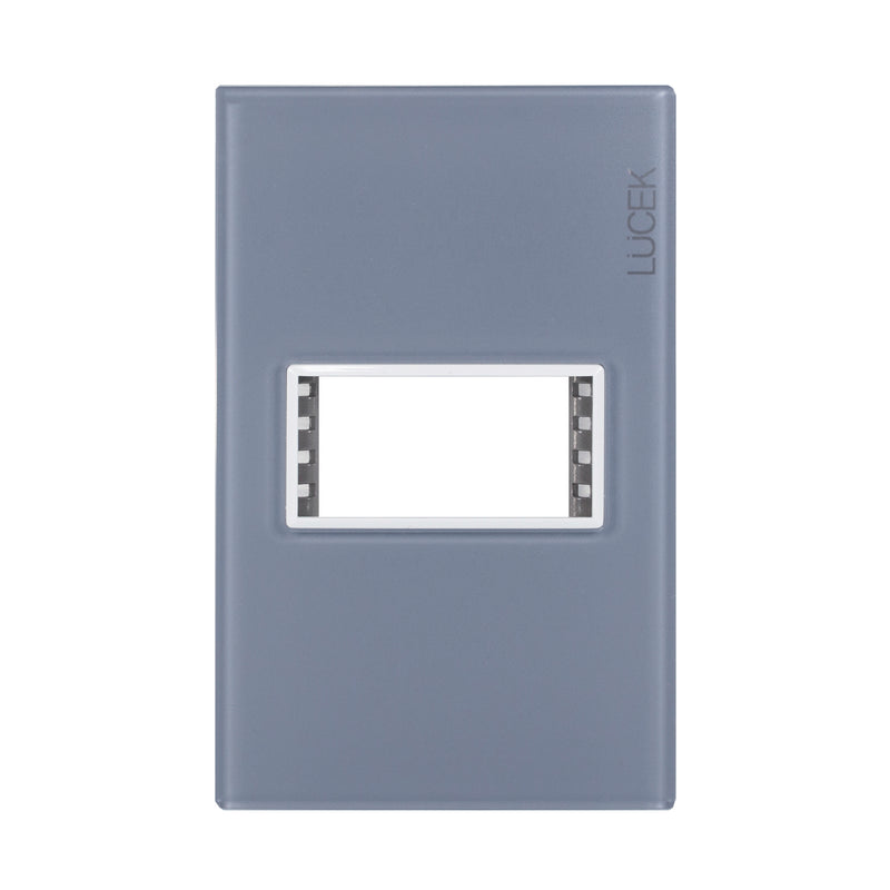 Placa Lucek colors metalica 1 ventana gris