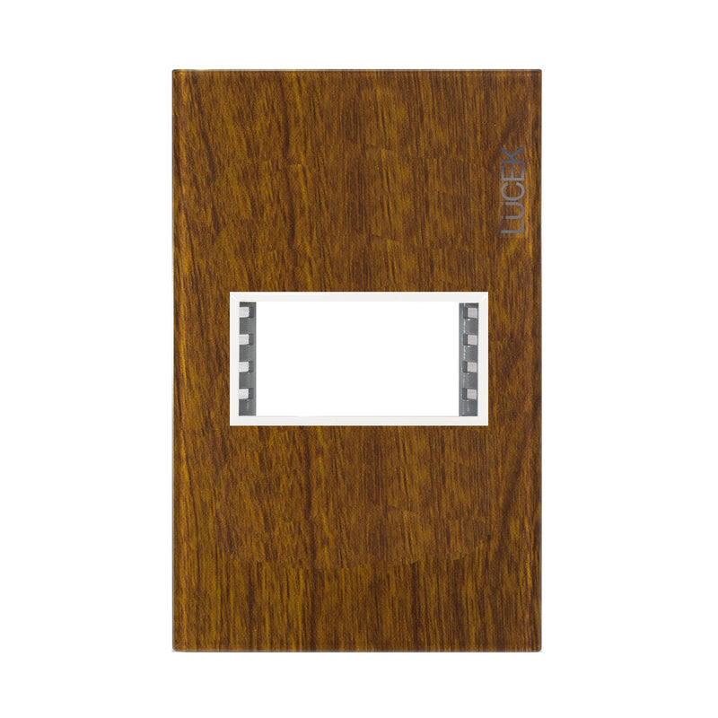 Placa Lucek colors metalica 1 ventana madera cerezo