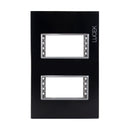 Placa Lucek Colors metálica 2 ventanas negro - La nueva eléctrica