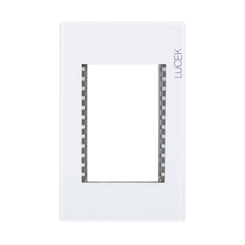 Placa Lucek colors metalica 3 ventanas blanco