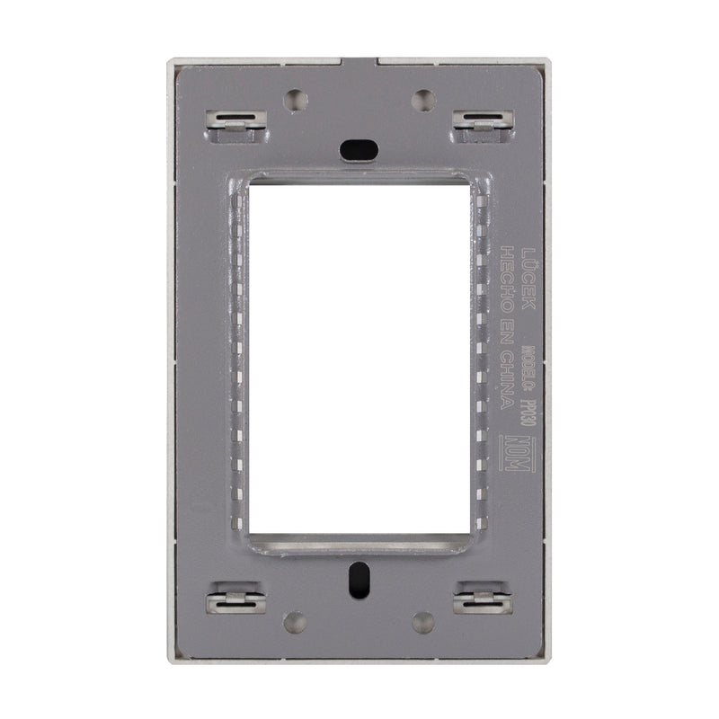 Placa Lucek colors metalica 3 ventanas blanco