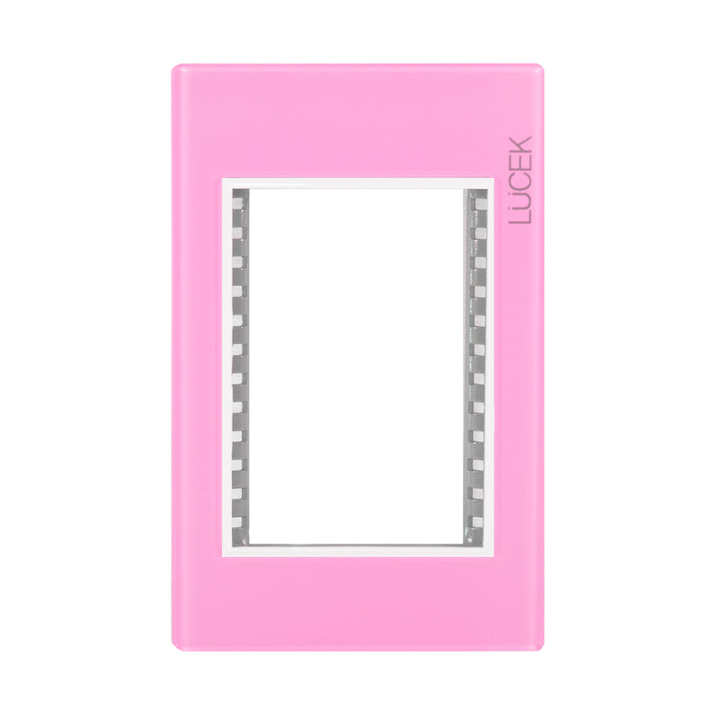 Placa Lucek colors metalica 3 ventanas rosa