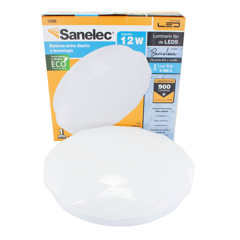 Plafón Sanelec led 12w barcelona